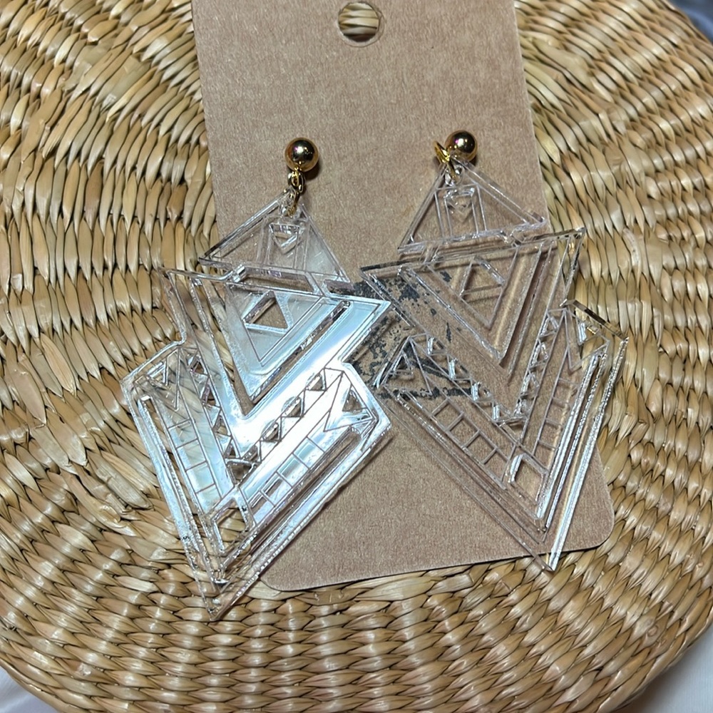 Acrylic Triangle Geometric Earrings